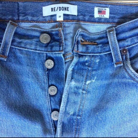 Re/Done High Waisted Cropped Jeans - Picture 1 of 3